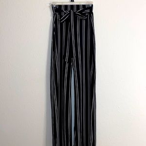 Striped black and white dress/going out flare pants